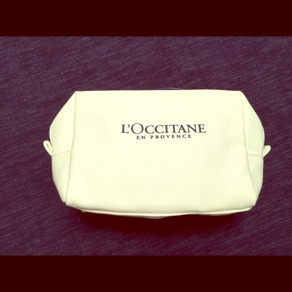 NEW! L’OCCITANE White Cosmetics Pouch w/Lining